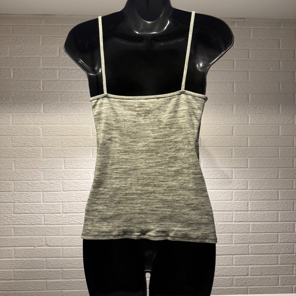 Hollister‎ Ribbed Tank Top Cami Criss Cross Strap Olive Green Casual Women's - Picture 3 of 4